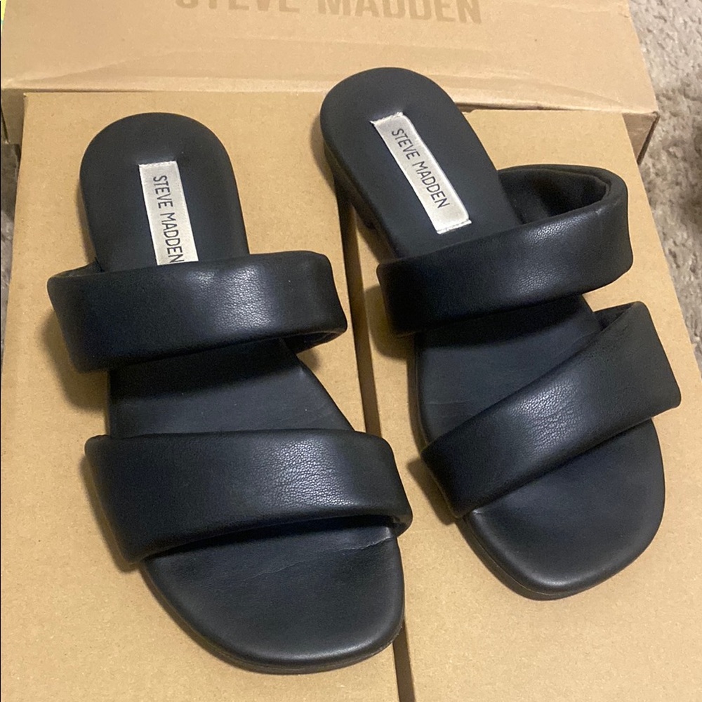 Steve Madden Black Women's Slide Sandals
